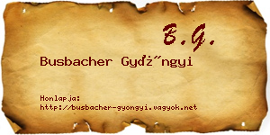 Busbacher Gyöngyi névjegykártya